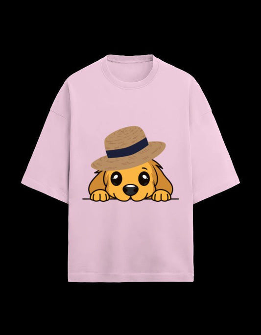 Zeroform Cute Puppy Oversized Cotton Tee - ZEROFORM