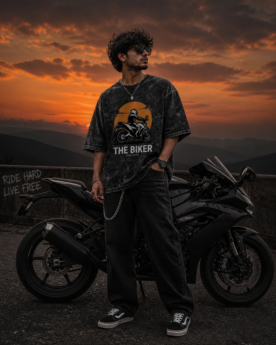 Zeroform The Biker 2 Oversized | 100% Cotton Acid Wash