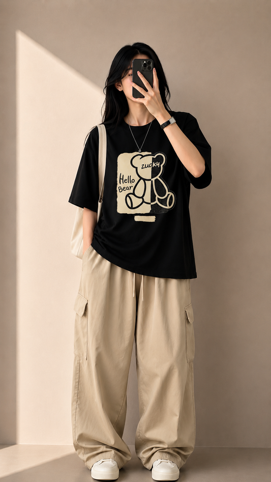 Hello Bear Oversized Tees - zeroform