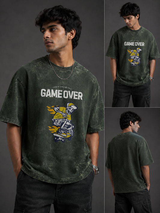 Zeroform  Game Over Oversized Cotton T-shirt