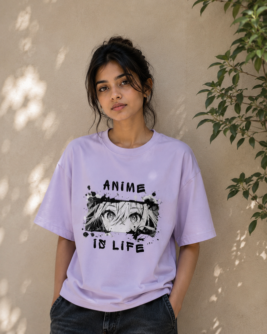 Zeroform Blush Dream Anime Oversized Cotton T-Shirt