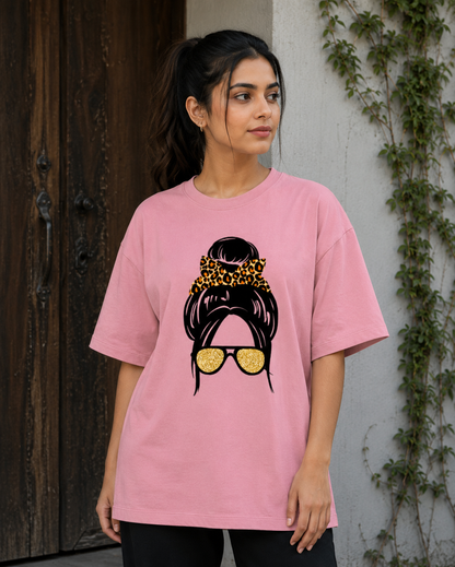 Zeroform Atitude girl  Oversized Cotton Tee