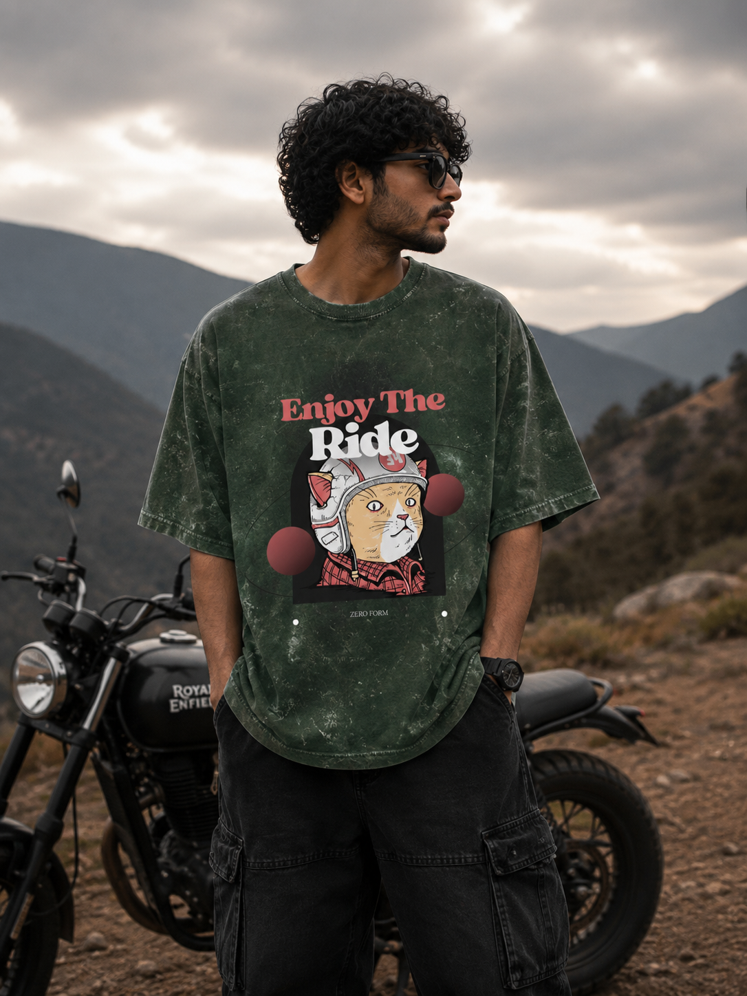 Zeroform Enjoy The Ride Oversized | 100% Cotton Acid Wash