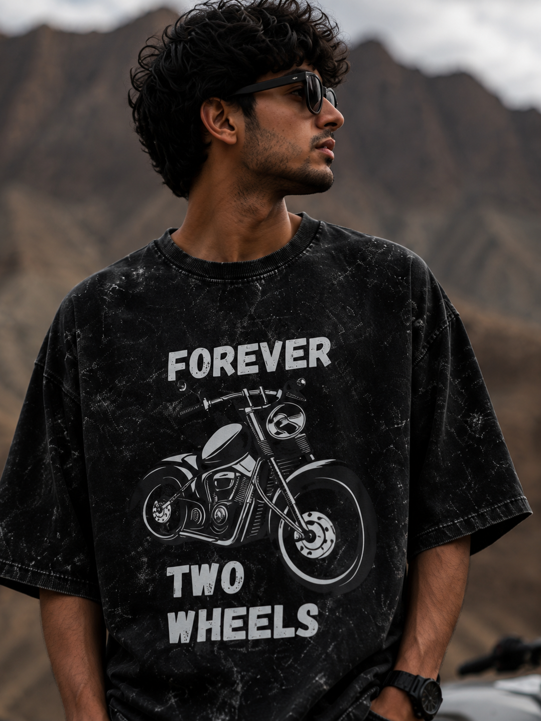 Zeroform Forever 2 Wheels Oversized | 100% Cotton Acid Wash