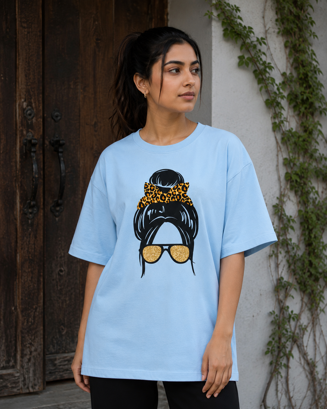 Zeroform Atitude girl  Oversized Cotton Tee