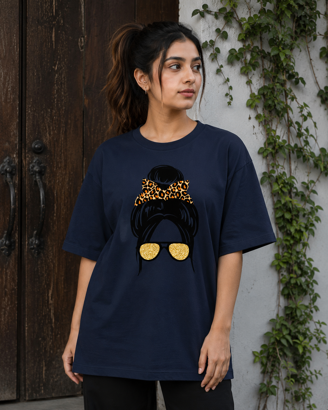 Zeroform Atitude girl  Oversized Cotton Tee