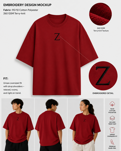 Embroidery Oversized T-shirt | Classic Style