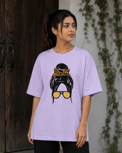 Zeroform Atitude girl  Oversized Cotton Tee