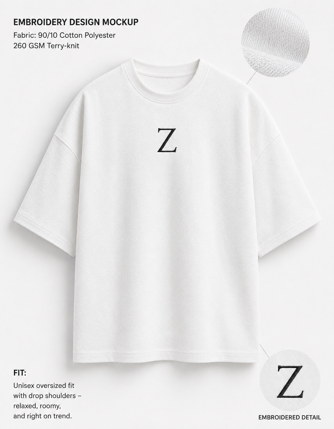 Embroidery Oversized T-shirt | Classic Style