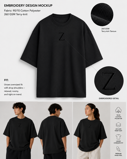 Embroidery Oversized T-shirt | Classic Style