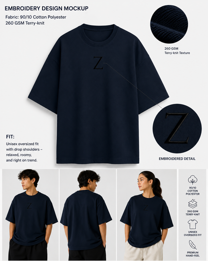 Embroidery Oversized T-shirt | Classic Style