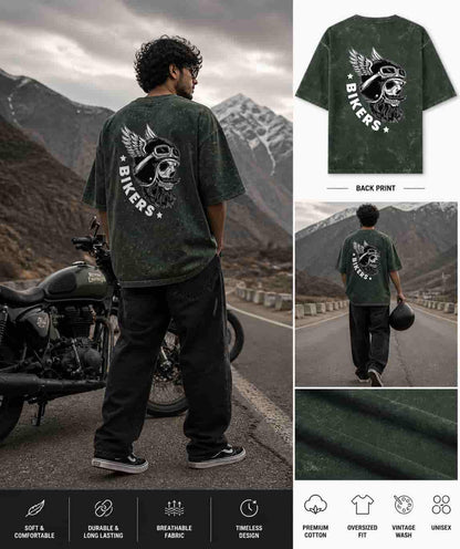 Zeroform Bikers Oversized | 100% Cotton Acid Wash