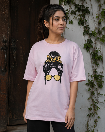Zeroform Atitude girl  Oversized Cotton Tee