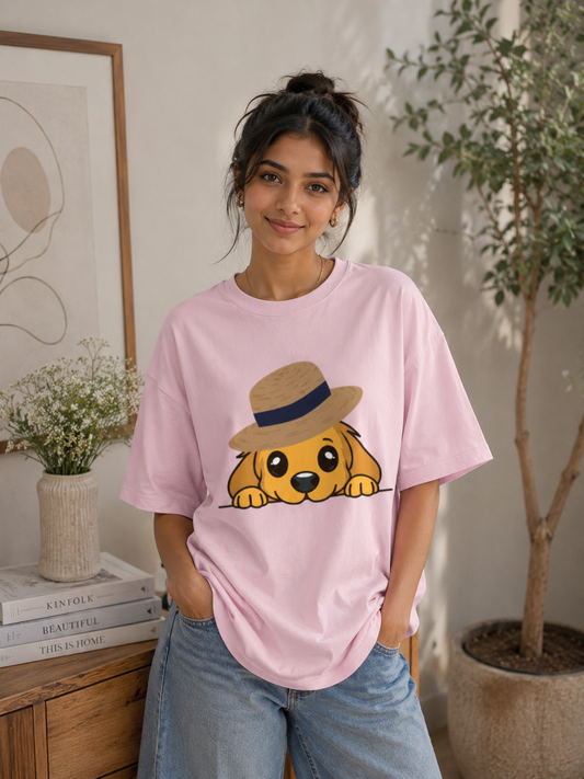 Zeroform Cute Puppy Oversized Cotton Tee