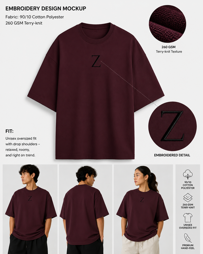 Embroidery Oversized T-shirt | Classic Style