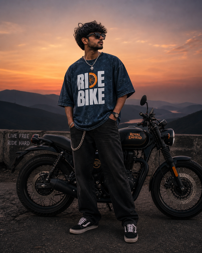 Zeroform Ride Bike Oversized | 100% Cotton Acid Wash