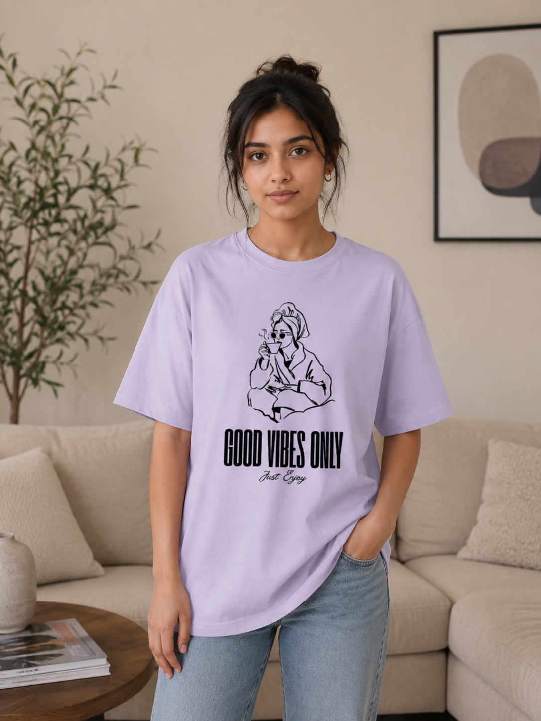 Zeroform Good Vibes Oversized Cotton Tee
