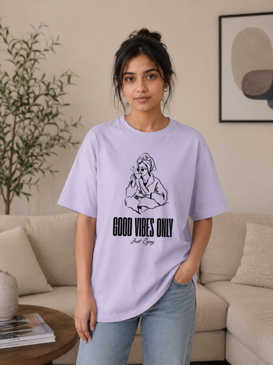 Zeroform Good Vibes Oversized Cotton Tee