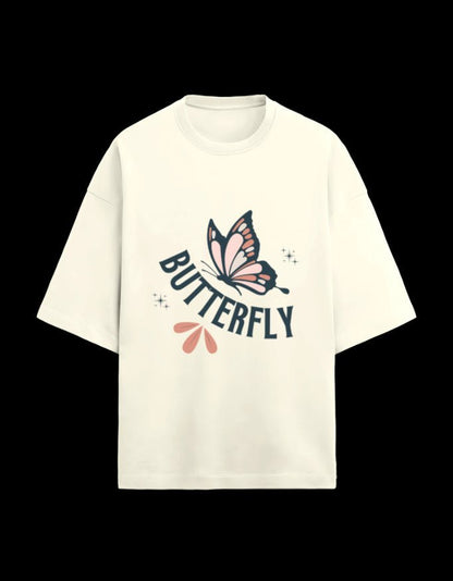 Zeroform Butterfuly Oversized Cotton T-Shirt - ZEROFORM