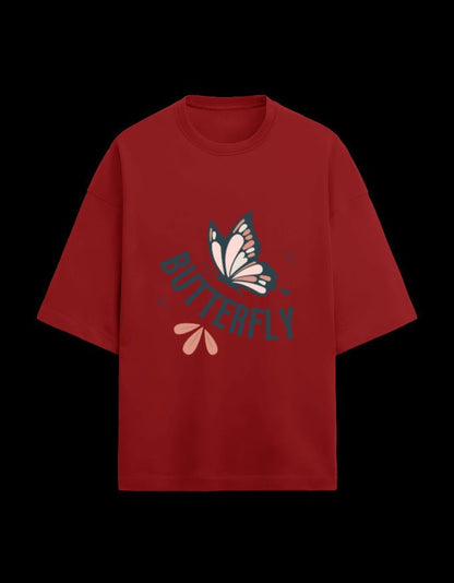 Zeroform Butterfuly Oversized Cotton T-Shirt - ZEROFORM