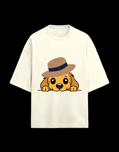 Zeroform Cute Puppy Oversized Cotton Tee - ZEROFORM