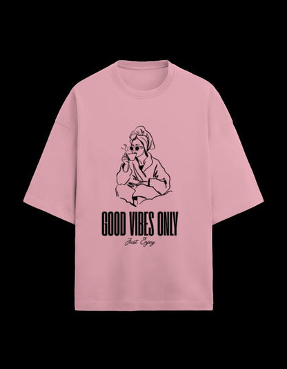 Zeroform Good Vibes Oversized Cotton Tee - ZEROFORM