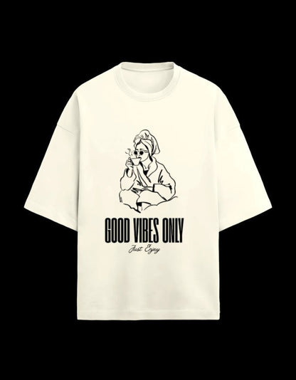Zeroform Good Vibes Oversized Cotton Tee - ZEROFORM
