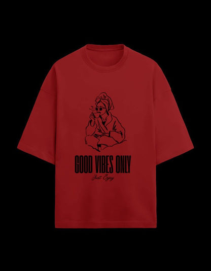 Zeroform Good Vibes Oversized Cotton Tee - ZEROFORM