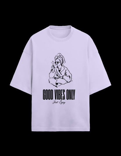 Zeroform Good Vibes Oversized Cotton Tee - ZEROFORM