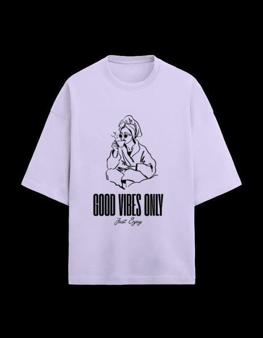 Zeroform Good Vibes Oversized Cotton Tee - ZEROFORM