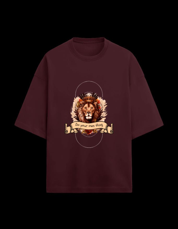 Zeroform Lion Oversized Cotton T-Shirts - ZEROFORM