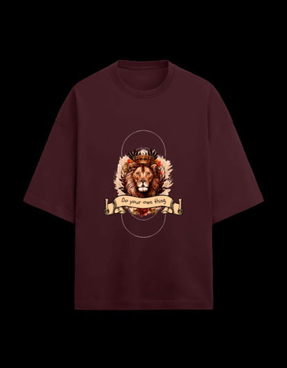 Zeroform Lion Oversized Cotton T-Shirts - ZEROFORM