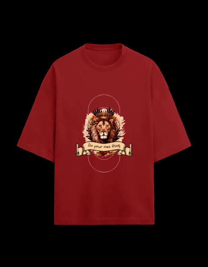 Zeroform Lion Oversized Cotton T-Shirts - ZEROFORM