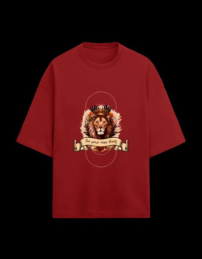Zeroform Lion Oversized Cotton T-Shirts - ZEROFORM