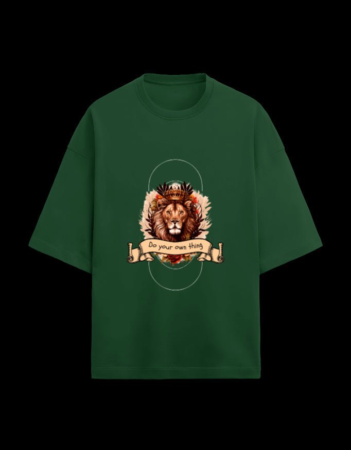 Zeroform Lion Oversized Cotton T-Shirts - ZEROFORM
