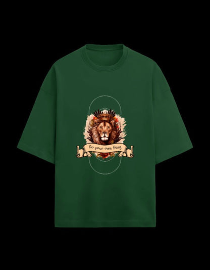 Zeroform Lion Oversized Cotton T-Shirts - ZEROFORM