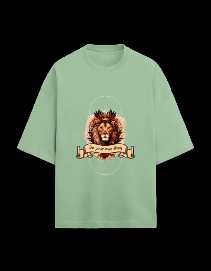 Zeroform Lion Oversized Cotton T-Shirts - ZEROFORM