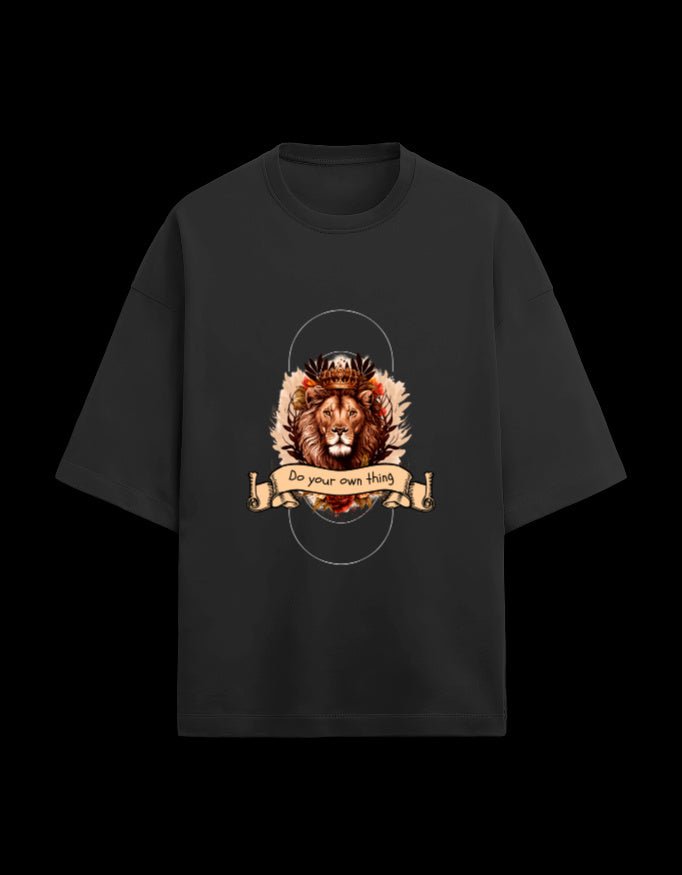 Zeroform Lion Oversized Cotton T-Shirts - ZEROFORM