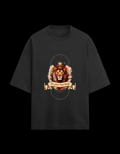 Zeroform Lion Oversized Cotton T-Shirts - ZEROFORM