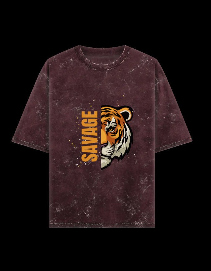 Zeroform SAVAGE Tiger Oversized Cotton T-shirt - ZEROFORM