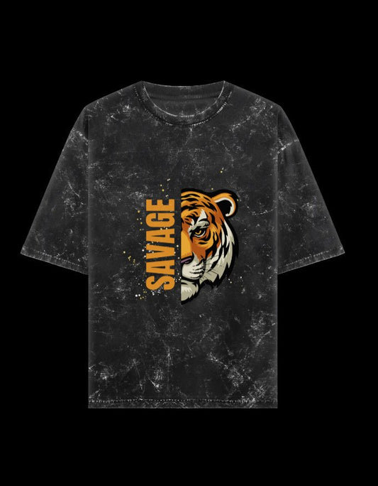 Zeroform SAVAGE Tiger Oversized Cotton T-shirt - ZEROFORM