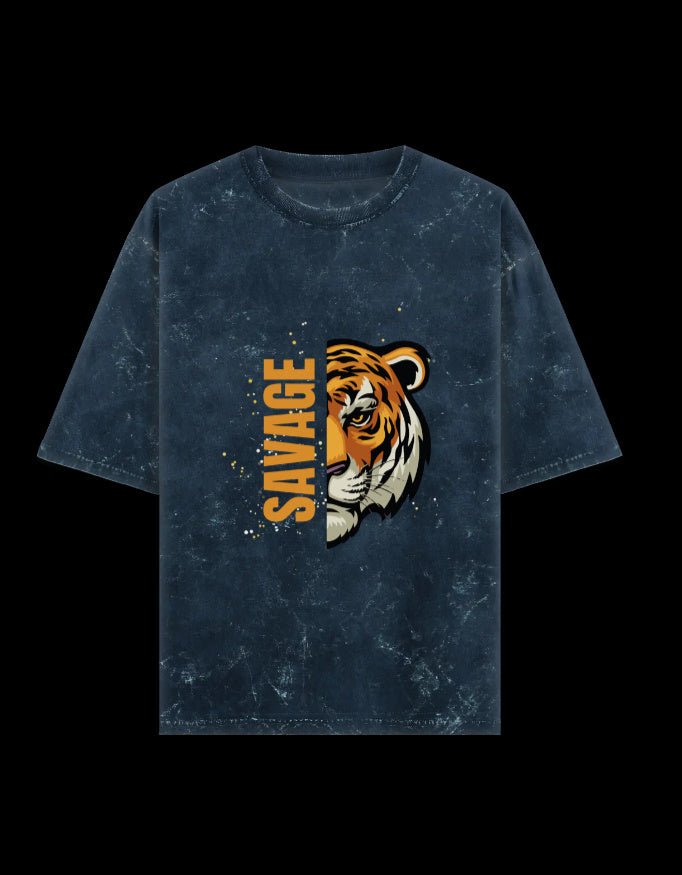 Zeroform SAVAGE Tiger Oversized Cotton T-shirt - ZEROFORM