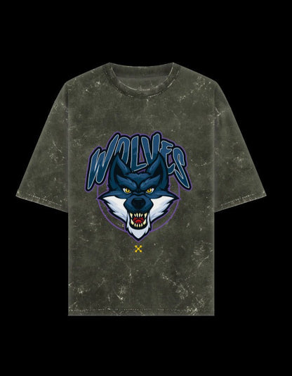 Zeroform Wolves Oversized Cotton T-shirt - ZEROFORM